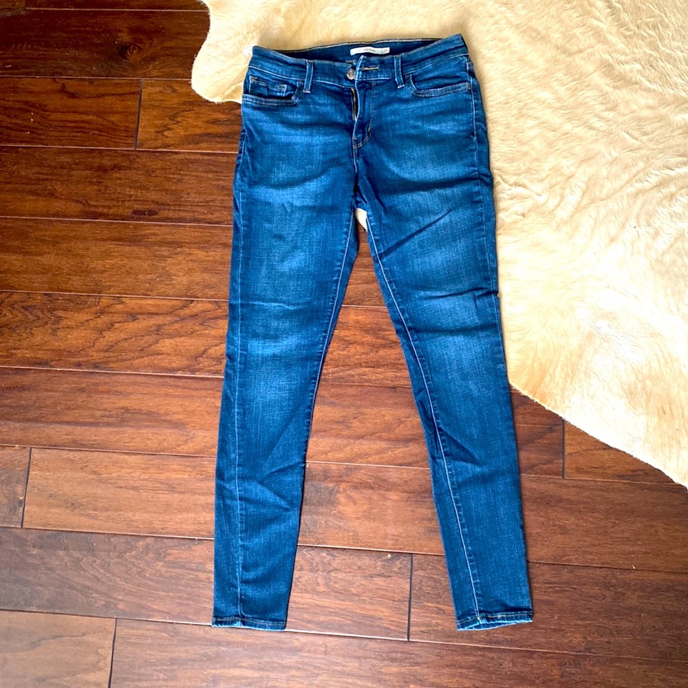 Vintage Womens Levi’s Denim Blue Jeans 710 Super Skinny Stretch Jeggins
